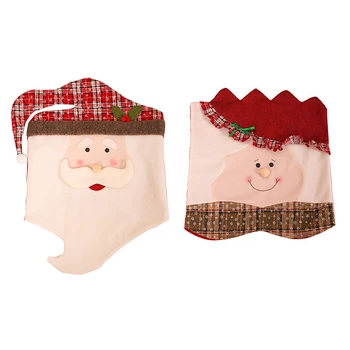 

2 Pcs Christmas Chair Covers Decor, Xmas Kitchen Hat Slipcovers for Festive Decorations