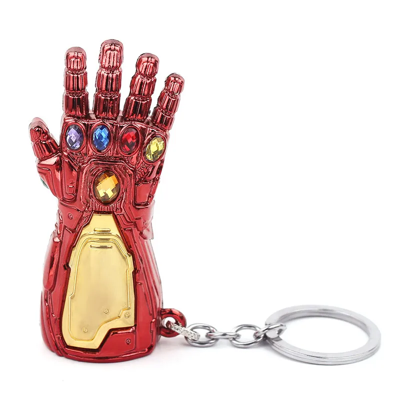 Red Marvel Мстители 4 Железный человек Бесконечность гаунтлет Косплей рука танос латексные перчатки руки супергерой бутафорское оружие ключ цепь - Цвет: Red