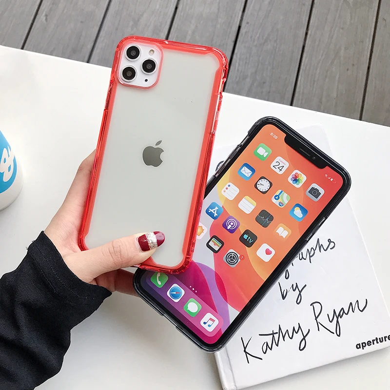 Hot Hybrid Shockproof Cover Case For Apple iPhone 11 Pro Max  11 Pro  11 Transparent TPU + PC Hard Acrylic Silicone shell Case (5)
