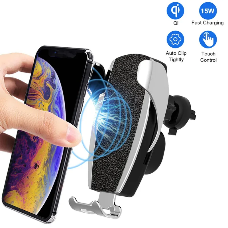 15W Qi Wireless Car Charger Phone Holder Auto Clamping Air Vent Stand For Samsung S9 S10 iPhone X XS XR For Xiaomi 9 Huawei P30