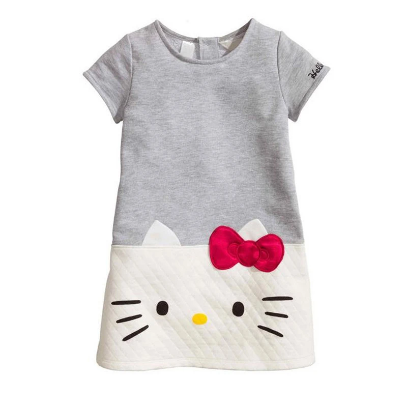Hello Kitty vestido transpirable de dibujos animados para niña y niño, ropa  de decoración con lazo coreano, moda de ocio de verano|Vestidos| -  AliExpress