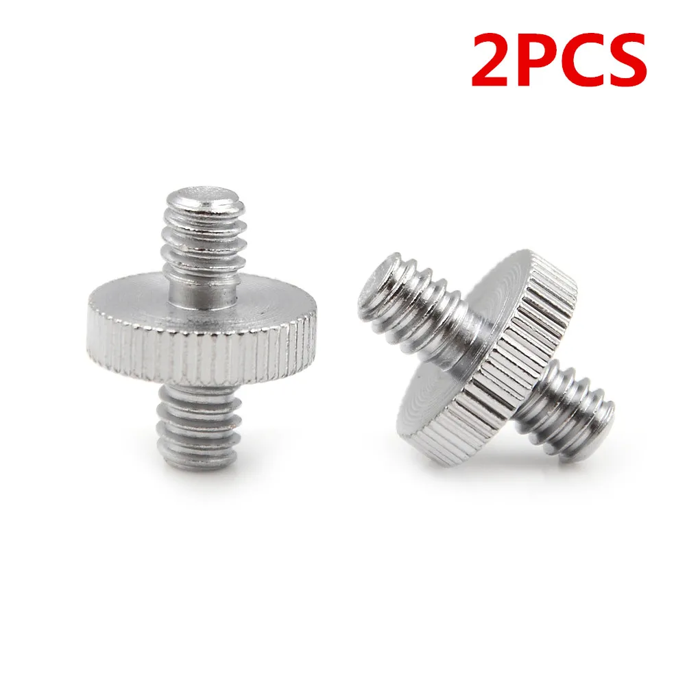 2PCS 1/4" Male To Male Threaded Screw Adapter Threaded Screw Photo Accessories threaded screw adapter