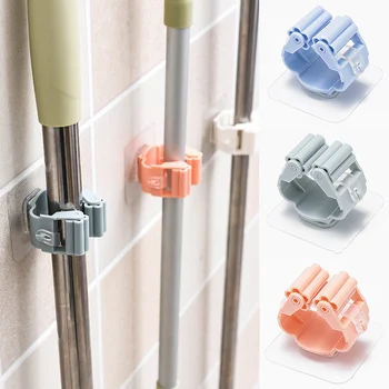 

On Walls Folding Rack Mop And Broom Holder Mop Organizer High Quality Kitchen Tool ABS 1PC Storage Rack Seamless Popular Hanger