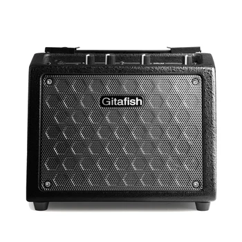 

10W Portable Guitar Amplifier Guitar Speaker Built-in Rechargeable Battery with Drum Machine Support Microphone/AUX Input Black