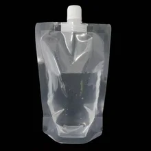 100 шт Прочный упаковочный пакет прозрачное молоко для напитков мешочек одноразовое жидкое кофе напиток с соплом сока стоьте вверх запечатанный