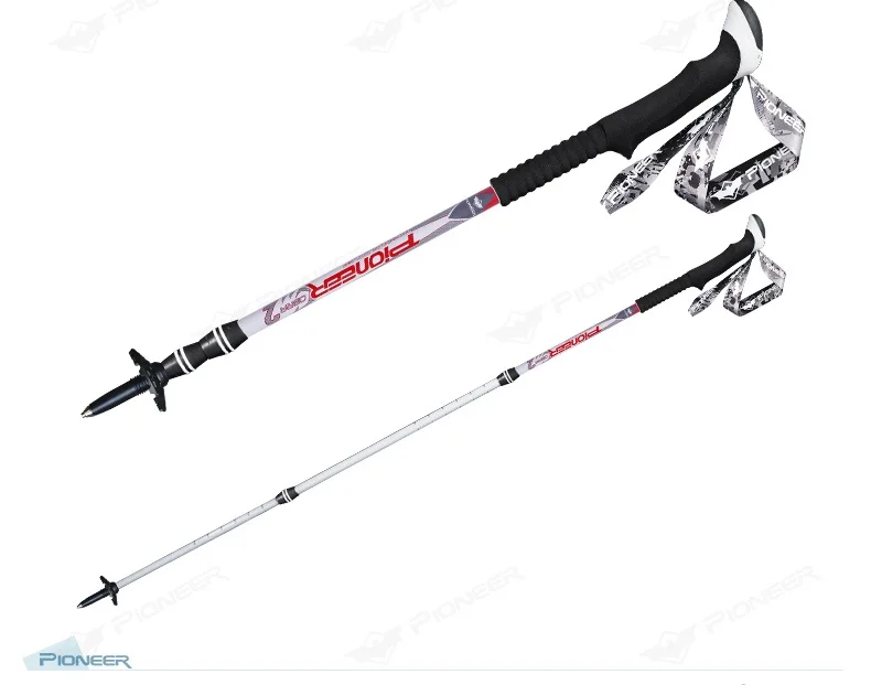 Ajustável de Fibra de Carbono Telescópica Caminhadas Varas Trekking Pólos 3 Seção Anti-choque Ultraleve 1 Par 2 Pçs 8 anti-choque ultraleve varas 1 par