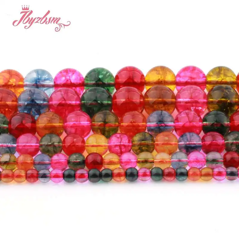 

High Quality Natural Multicolor Quartz Round Loose Stone Beads For DIY Necklace Bracelets Jewelry Making Strand 15" 4/6/8/10mm