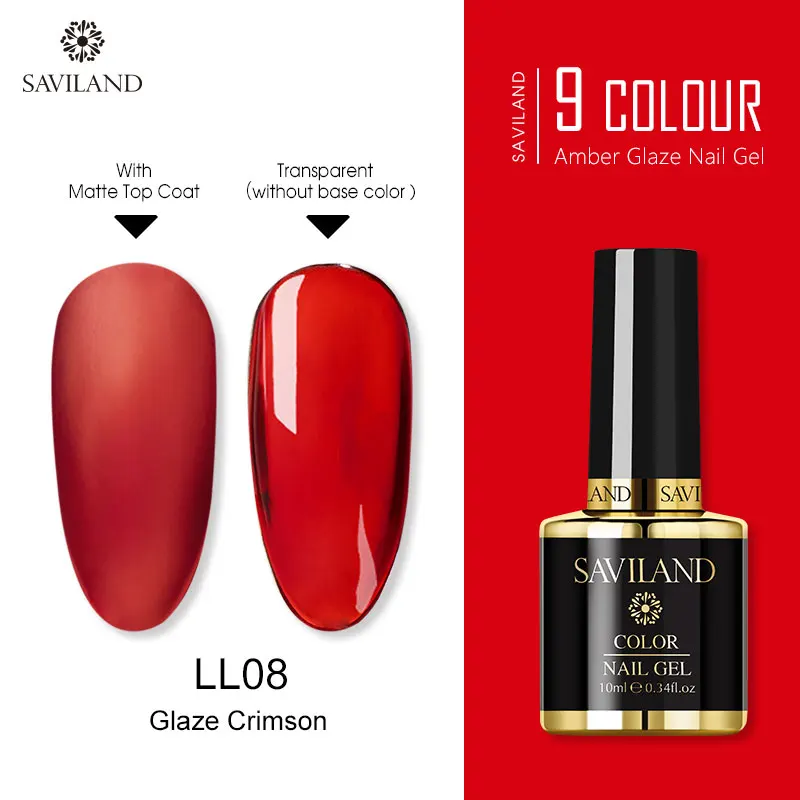 10ML LL08 SAVILAND Радужный Янтарный глазирующий гель полноцветный УФ-гель для ногтей 10 мл 7 мл замачивающийся Гель-лак для самостоятельного дизайна ногтей нужно верхнее Базовое покрытие - Цвет: 10ML LL08