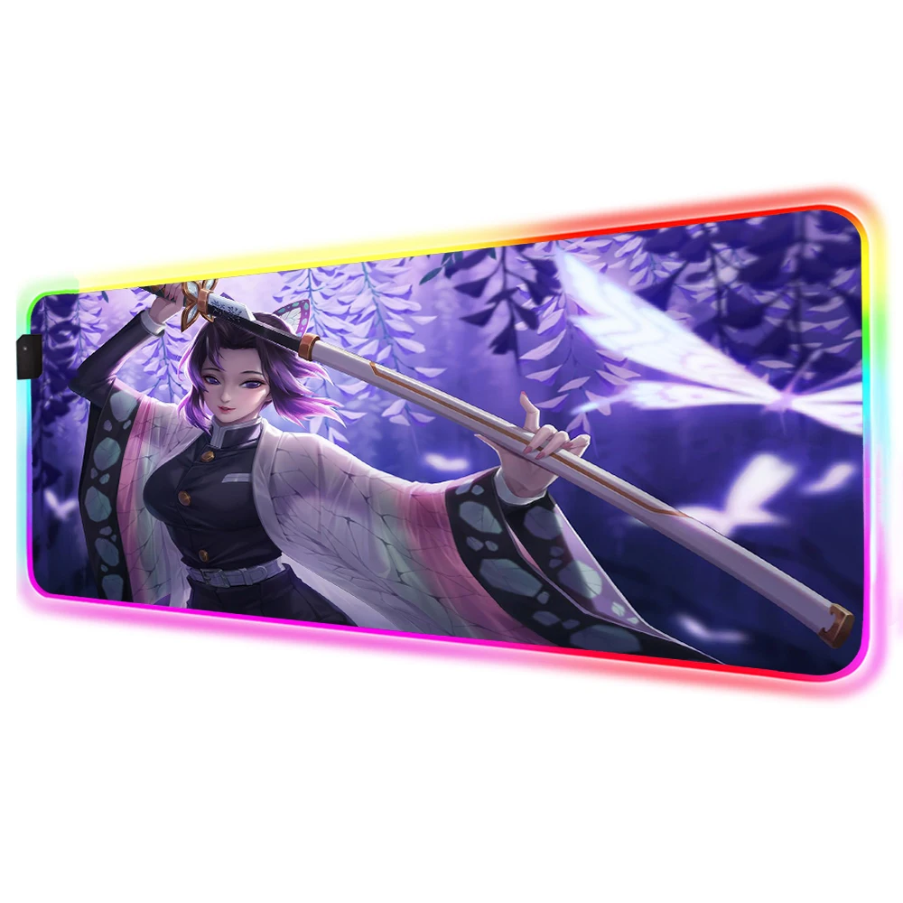 

Anime Demon Slayer Kimetsu No Yaiba Computer Mousepad RGB Large Mouse Pad Gamer Carpet Big Mause Pad Desk Play Mat Gaming Desk