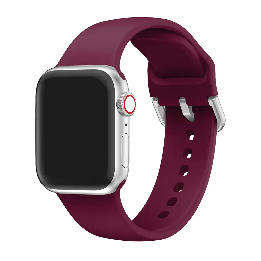 Compatible rubber Band for Apple Watch 4 5 40mm 44mm Soft Silicone Sport Breathable Strap iWatch Series 3 2 1 38MM 42MM | Наручные часы