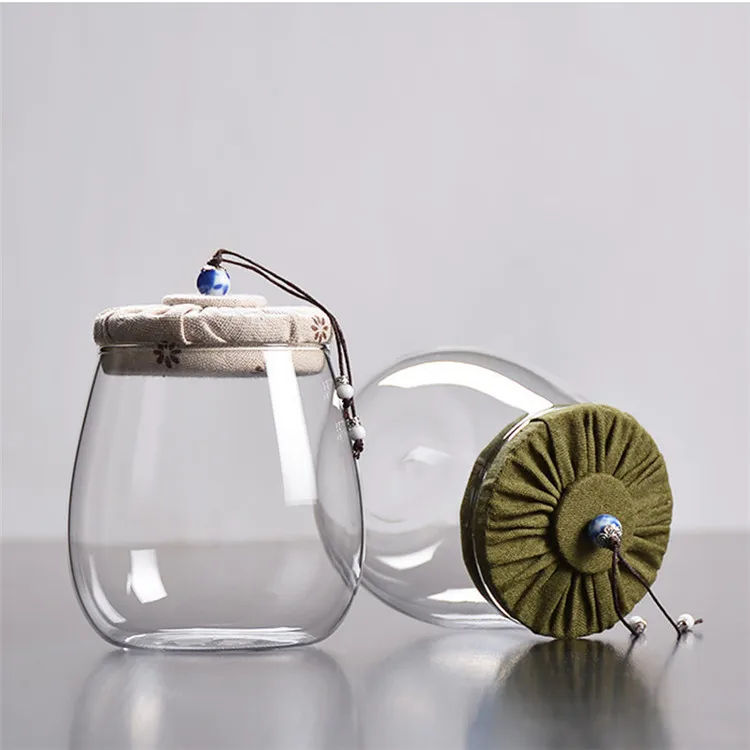 Прозрачная стеклянная банка для чая, Герметичная канистра для цветочного чая, емкость для хранения конфет, бытовая стеклянная канистра для чая