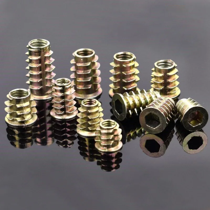 

50 Pcs Hex Nut M4 M5 M6 Solid Wood Nut Cap for Wood Insert Nut Flanged Hex Drive Head Furniture Nuts