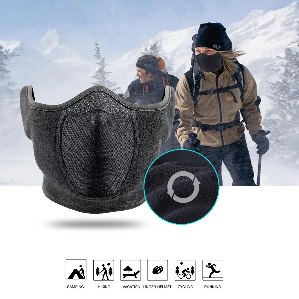 Cold Weather Neck Warmer Ear Cover Fleece Thermal Scarf Mask Face Bandana Skiing Cycling Sport Snowboard Hiking Men Women Winter