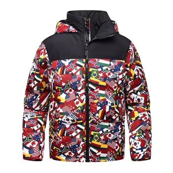 

New Men's Winter Duck Down Jackets Thick Warmed Snow Parkas Mens Print Casual Outerwear Ultralight Feather Jacket Male