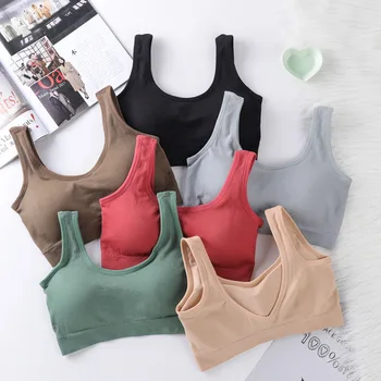 Bra Women Fashion Girls Yoga Tops Sport Bra Fitness Breathable Yoga Running Sport Bra Cotton