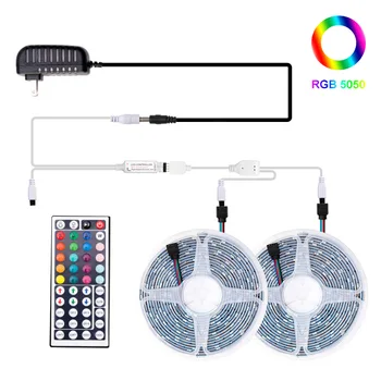 

LED Strip 12V Ribbon LED Light Strip RGB Tape SMD 5050 2835 Flexible 5M 10M Diode Tape with Remote Backlight for TV
