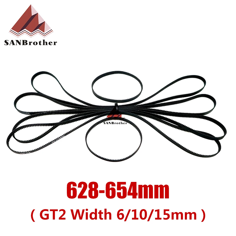 

3D Printer Parts GT2 Closed Loop Timing Belt Rubber 2GT 6mm628 630 632 634 636 638 640 642 644 646 648 650 652 654mm Synchronous