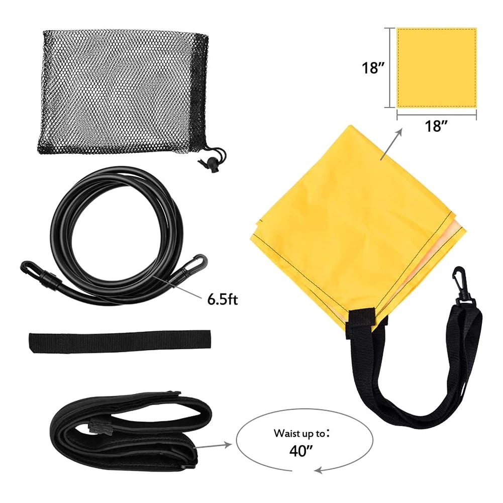 

Swim Resistance Strap Strength Training Exerciser with Drag Parachute Elastic Tether for Stationary Resistance Training May14