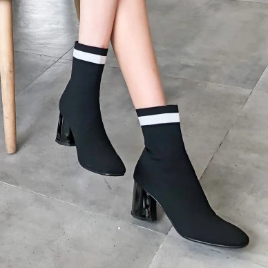 coloured heeled boots