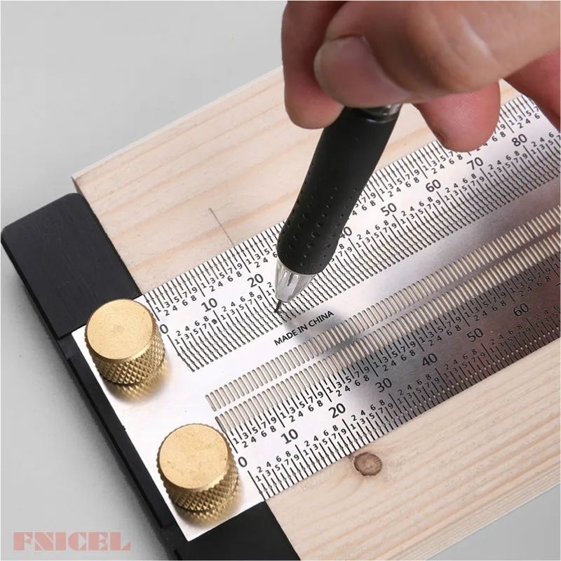 Double Side Wooden Ruler Wood Carpenter Inch Scales /& Metric Scales Tools 1pc SG