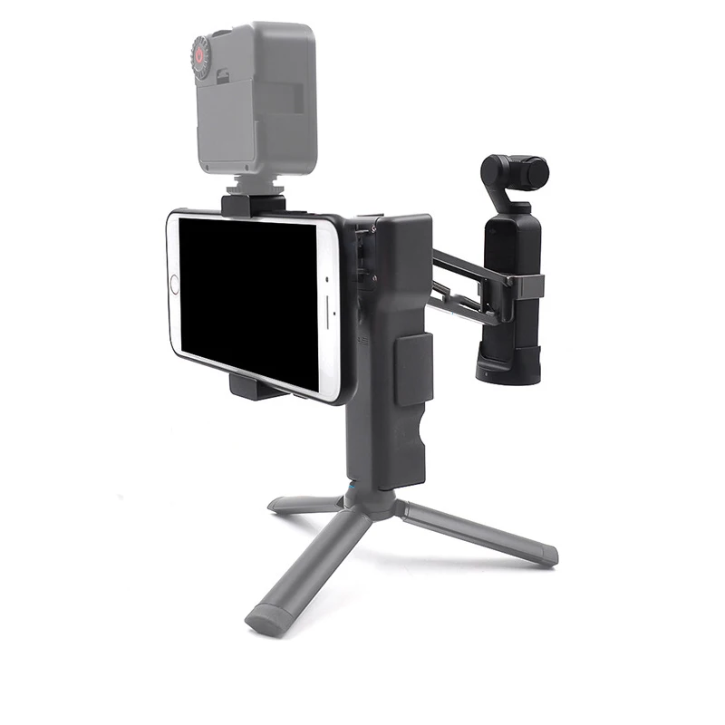 Osmo Карманный Ручной Стабилизатор z-axis амортизатор с портативным чехлом мобильного телефона зажим для DJI osmo Карманная камера - Цвет: with phone clip