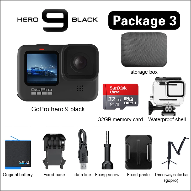 GoPro hero 9 black self timer anti shake 20MP camera live video camera 5K 4K Ultra HD ride ski Outdoor Sports Camera 