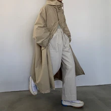 Зимняя мужская модная шапка, длинная хлопковая стеганая одежда, утепленная Ветровка цвета хаки, Тренч, пальто, свободные черные парки, зимние куртки