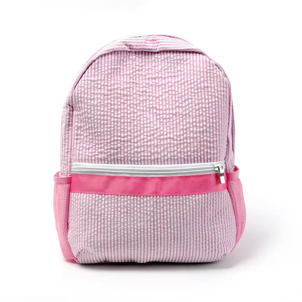 seersuck рюкзак для детского сада, пестротканый рюкзак с набивным рисунком в полоску DOM109187 - Цвет: pink