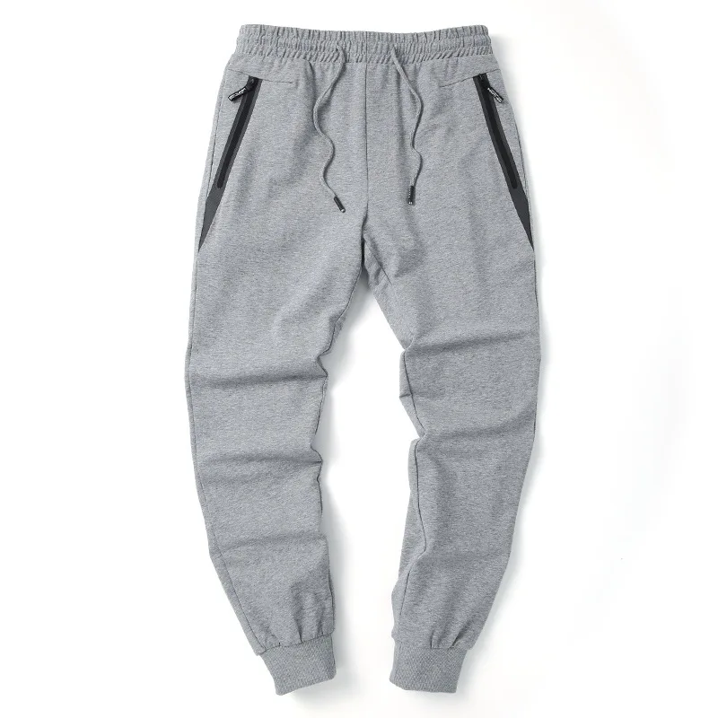 light grey IEMUH мужские эластичные хлопчатобумажные спортивные брюки новые мужские брюки повседневные Весна Осень Slim Fit Мужские брюки Jogger Мужские Брюки Homme - Цвет: light grey