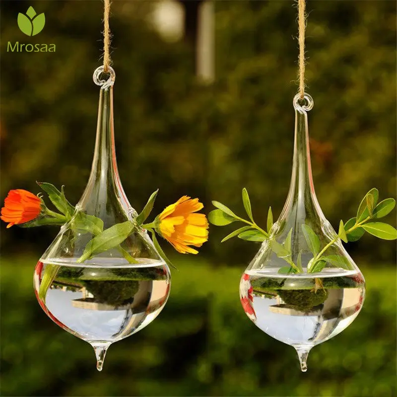 

Flower Hanging Vase Glass Planter Plant Terrarium Container Home Wedding Decor Creative Hanging Decorations Hanging Glass Vase