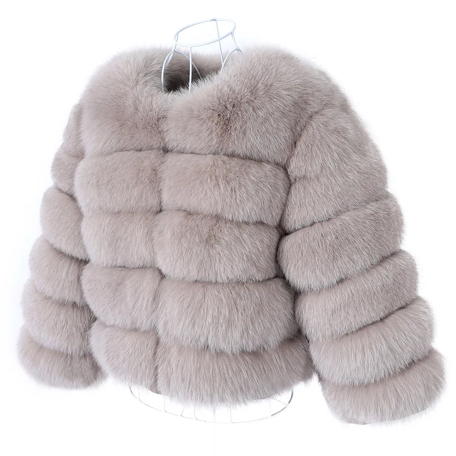 MAOMAOKONG 2024 Natural Real Fox Fur Coat Women's Jackets Winter Furry Vest Luxury Beige Khaki Short Leather Female Clothing 4