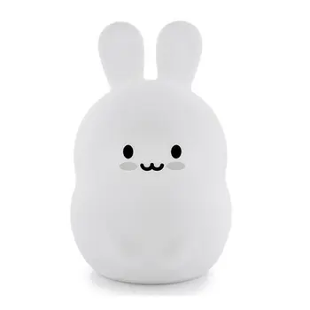 

Rabbit Night Light LED Kids Rabbit Night Lamp Silicone Tap and Remote Control Rechargeable USB 7 Colors 1 set
