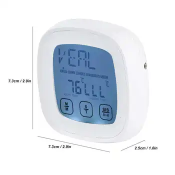 

Waterproof Touch-Screen Digital Meat Thermometer Timer for Grilling Oven BBQ Kitchen Cooking