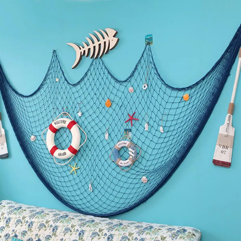 1Pc Fishing Net Decorative Creative Funny Mediterranean Style Oceanic Net 