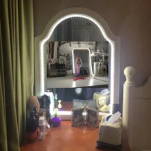 Косметический зеркальный светильник, 5 м, USB полоска, светодиодный, лента для макияжа, настольное зеркало, сделай сам, макияж, светильник, туалетный светильник для комнаты, ванной комнаты, телевизора, подсветка