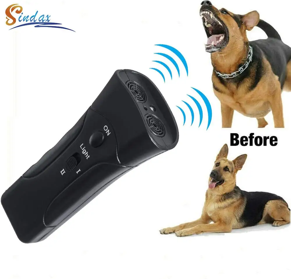 

Pet Dog Repeller Anti Barking Stop Bark Training Device Trainer LED Ultrasonic 3 in 1 Anti Barking Ultrasonic Without Battery