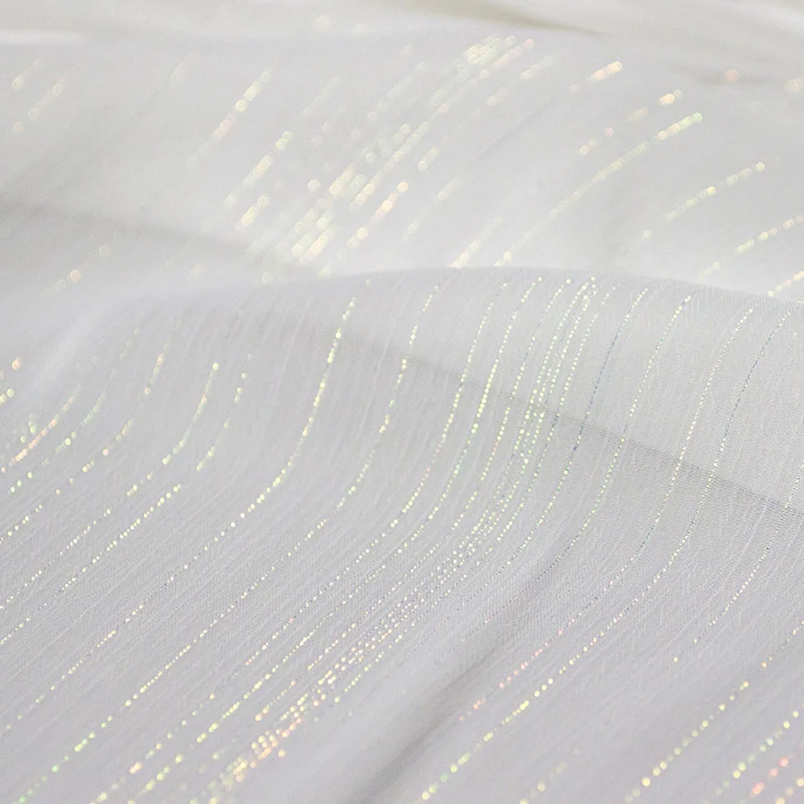 

metallic shiny crepe chiffon cosplay fabric light soft breathable DIY fabric qualified