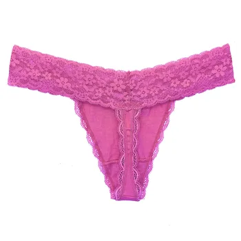 

USA Size S-XL Women's Cotton Thongs G string Lace Trim Plus Size Floral Panties Cheeky Thong Briefs Female erotic lingerie Woman