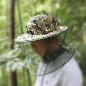

Outdoor Survival Anti Mosquito Bug Bee Insect Mesh Hat Head Face Net For Fishing Hunting Hiking Walking Protector Equipment