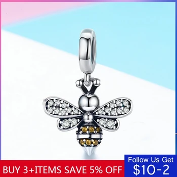 

CodeMonkey 100% 925 Strerling Silver Bee Charms Fit Original 3mm Bracelet Beads DIY Jewelry For Women CMC821