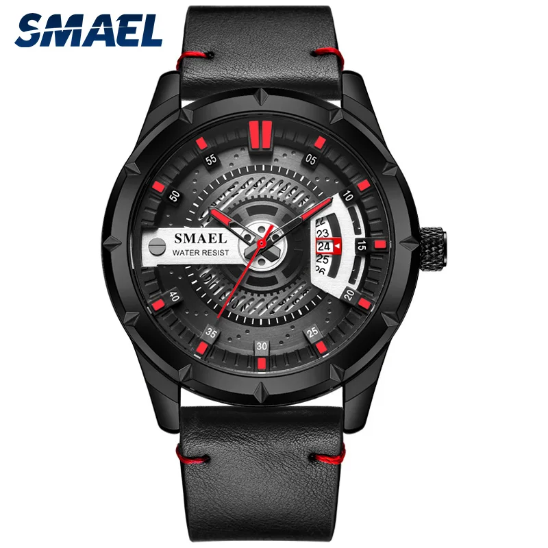 SMAEL спортивные мужские s часы лучший бренд класса люкс кварцевые часы мужские модные стальные водонепроницаемые SL-9011 кожаные часы мужские