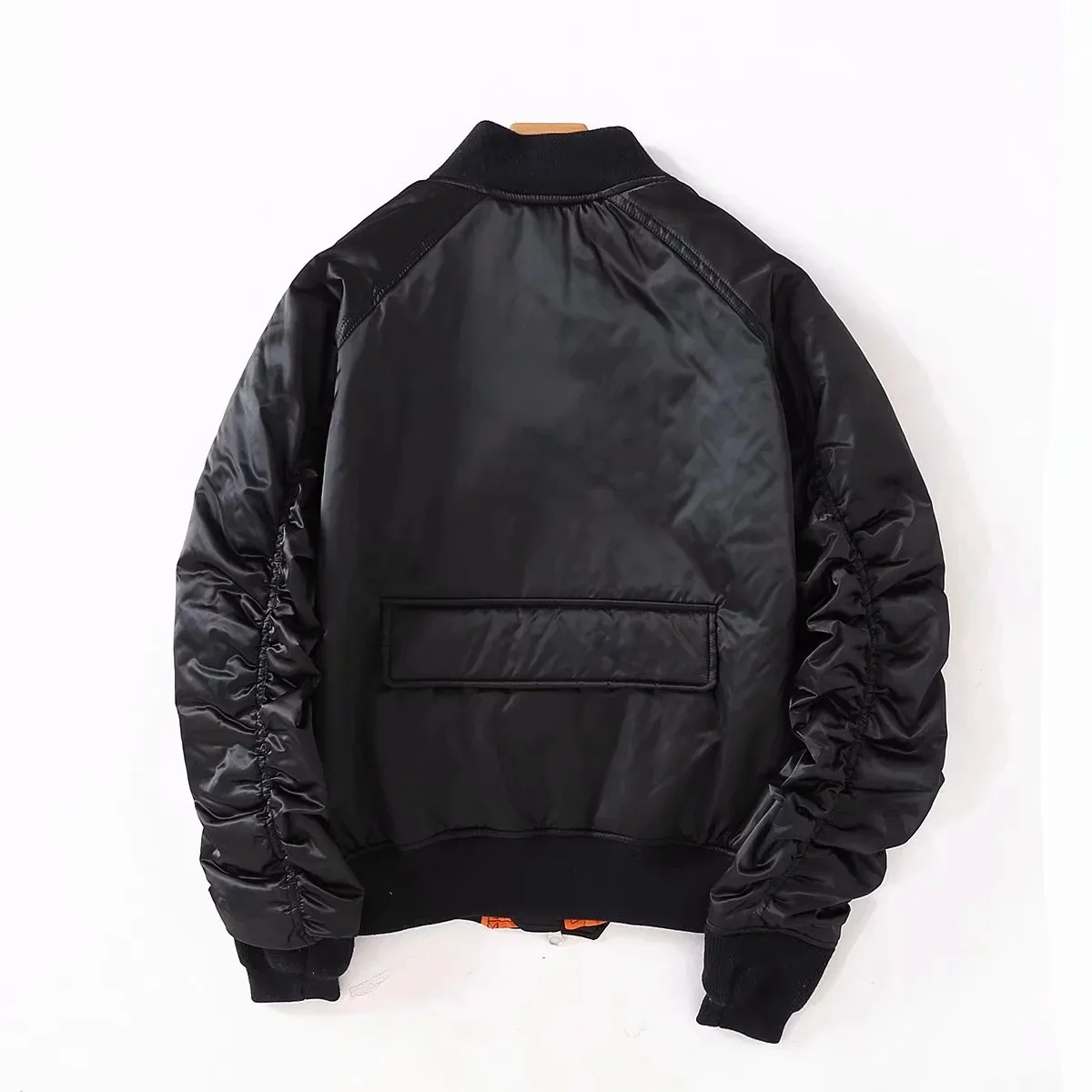 

2018 Autumn And Winter Women's New Style off-Shoulder Pleated Cotton-padded Clothes Jacket Blogger Europe And America INS Gold L