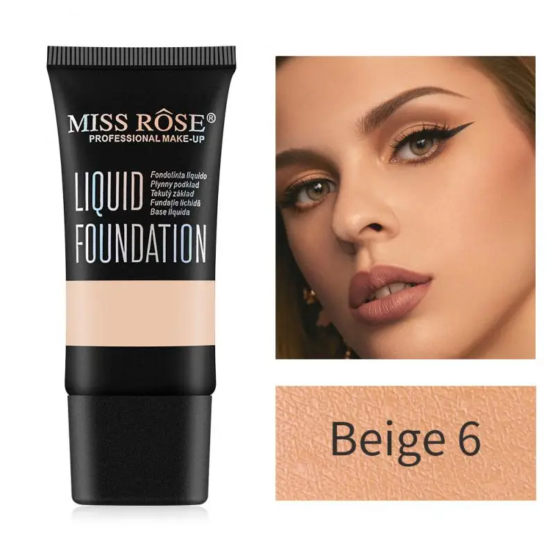 MISS ROSE-Base de maquillaje líquida mate, crema correctora de larga  duración, alta cobertura, 9 colores, TSLM2 - AliExpress