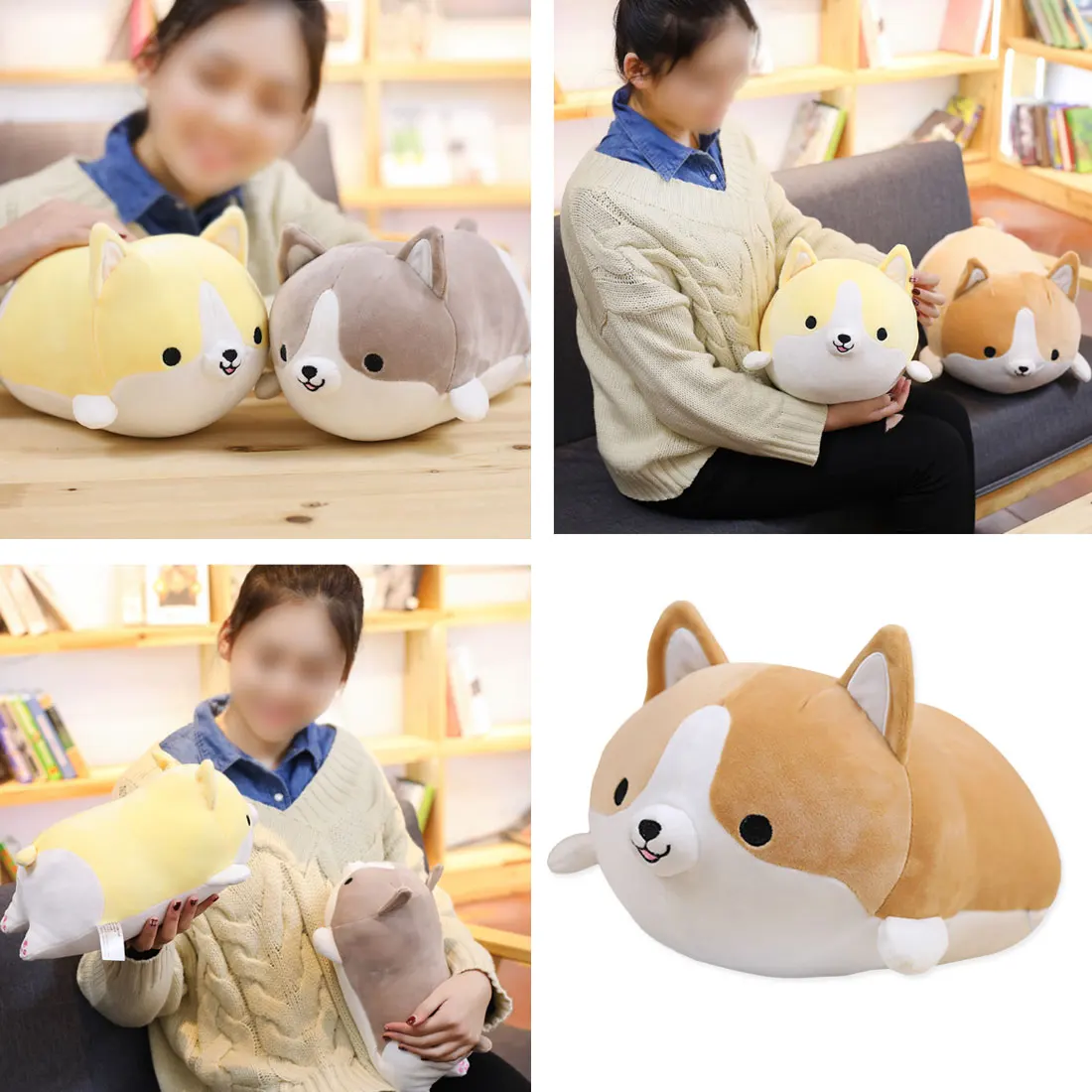 30/45/60cm Cute Corgi Dog Plush Toy Stuffed Soft Animal Cartoon Pillow Lovely Christmas Gift for Kids Kawaii Present