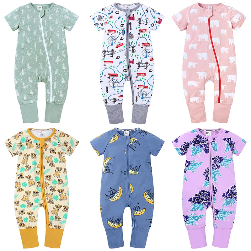 short sleeve zipper romper