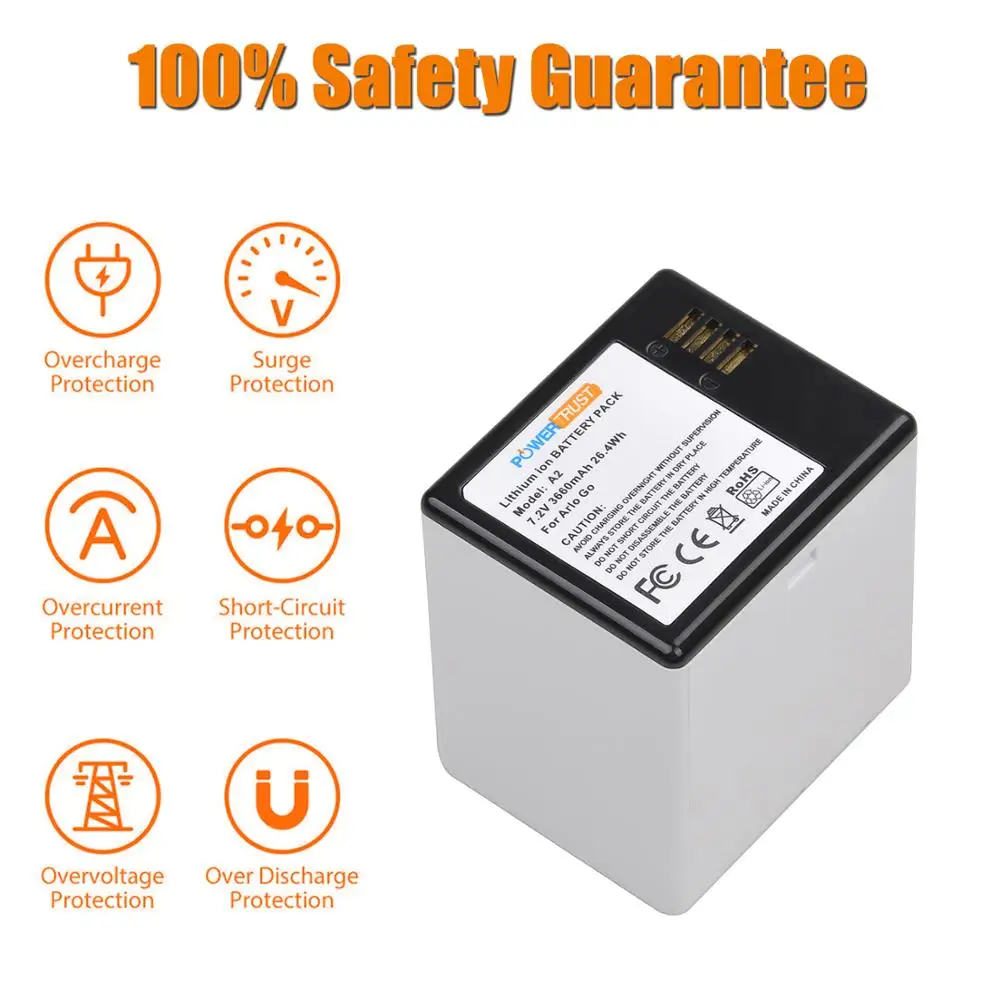 Powerconfiança-bateria Recarregável 2x3660mah a2 Bateria Recarregável para Câmera Arlo go Vma4410 com Carregador de Bateria Dupla - Image 4