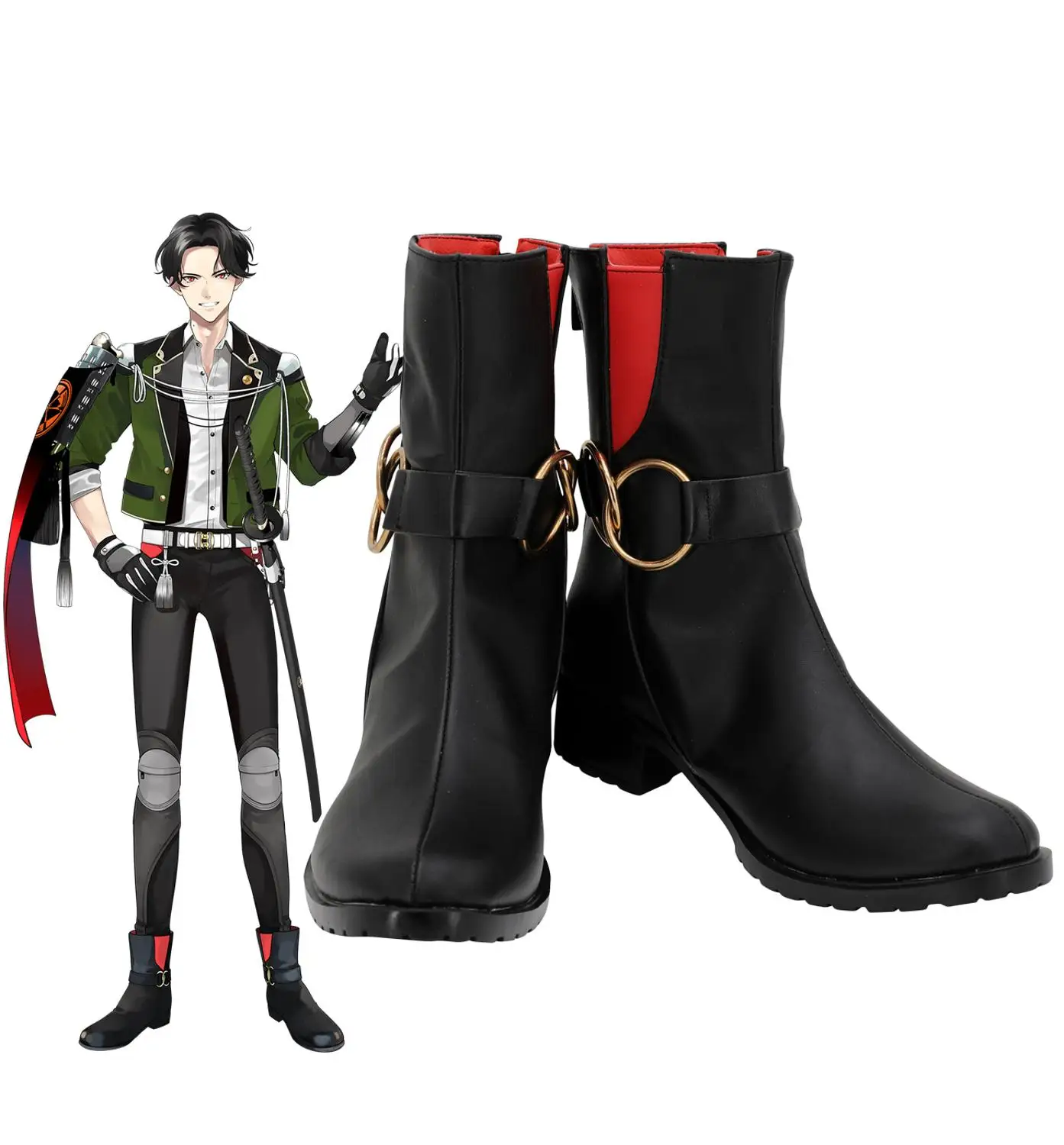 

Обувь для косплея Buzen Gou Touken Ranbu Buzen Gou, черные ботинки для косплея унисекс, обувь на заказ