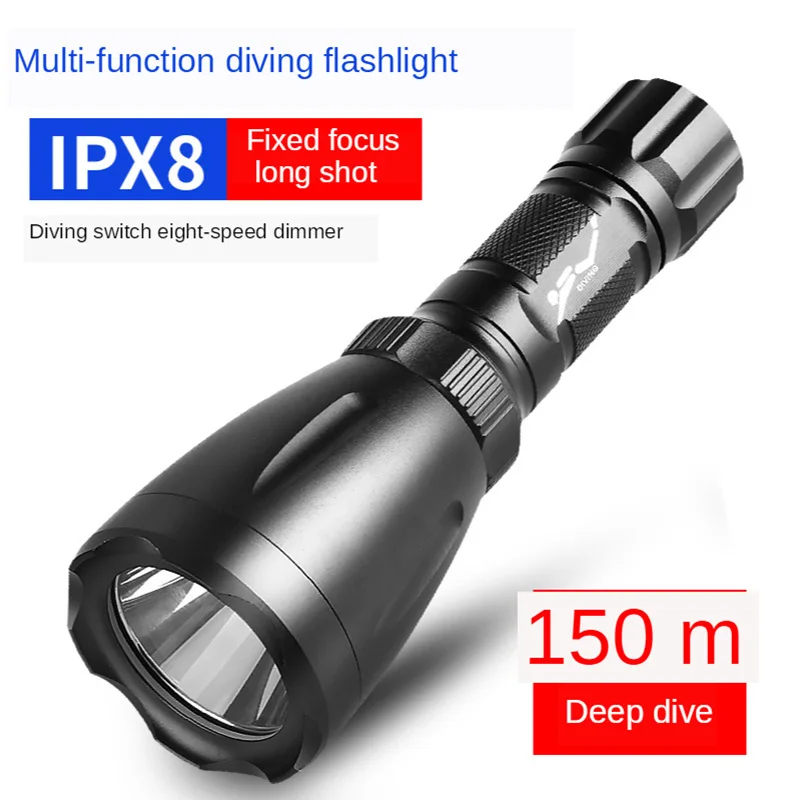 Фонарик для дайвинга ZHIYU 8 режимов 18650 светодиодов IPX8|Фонарики и осветительные