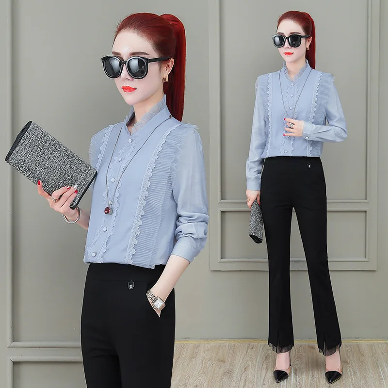 

WOMEN'S Dress Immortal Two-Piece Autumn Clothing 2019 New Style Younger Fashion Trousers Tops Set Western Style Trend Spring And