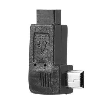 

Right Angled USB 2.0 Micro 5 Pin Female to Mini 5Pin Male 90 Degree Adapter Converter Connectors Left Right Angle Black